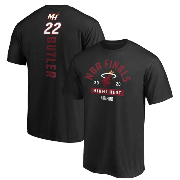 Miami Heat 2020 Black #22 Jimmy Butler Finals Bound Name & Number NBA T-Shirt (All Size)